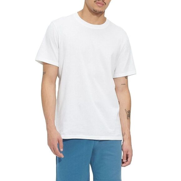 UGG 1129890 Men's Sz M White Micro French Terry Darian S/S Round Neck T-Shirt - Picture 1 of 5